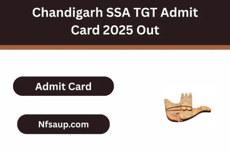 Chandigarh SSA TGT Admit Card 2025 Out