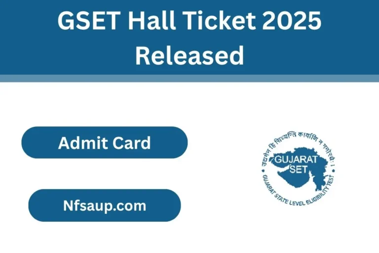 GSET Hall Ticket 2025 Released