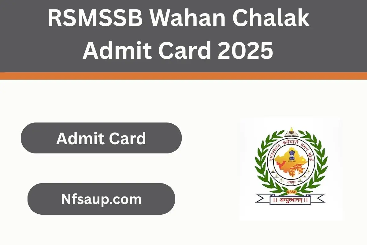 RSMSSB Wahan Chalak Admit Card 2025