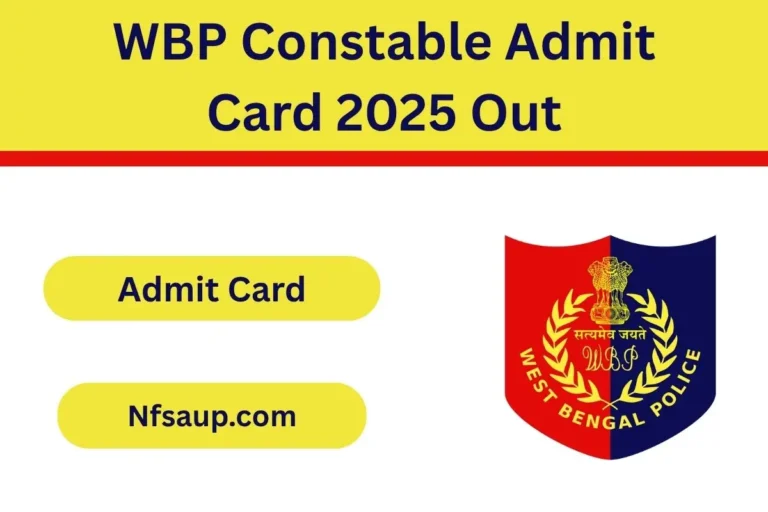 WBP Constable Admit Card 2025 Out